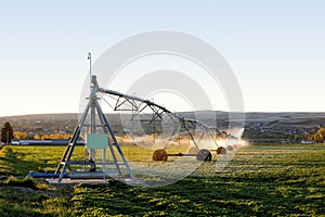 Agricultural center pivot irrigation system. photo