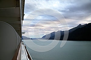 Early Morning View from cruise ship Juneau Alaska