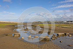 An early morning walk to Portland, Dorset, on a beautiful sunny summer day and viewing the huge Fleet lagoon at low tide