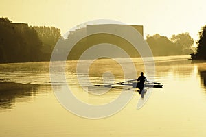 Early Rower on River Trent