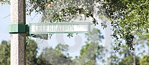 Celebration Florida Street Sign