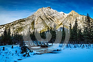 Early snow in early fall at Mount Lorret Ponds. Bow Valley Wildlife Park. Alberta Canada photo