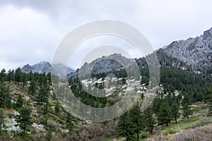 Early snow in the mountains near Boulder, Colorado