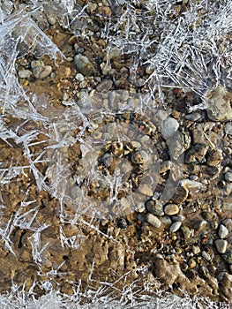 Early spring, March. A walk along the seashore.