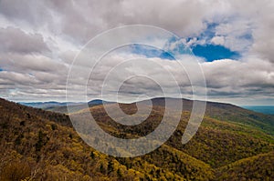 Early spring view of the Blue Ridge Mountains and Piedmont,in Shenandoah National Park, Virginia.