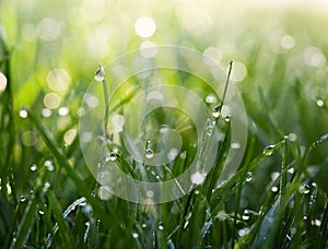 Early sun light on meadow