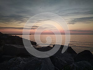 Early sunrise at Lake Michigan