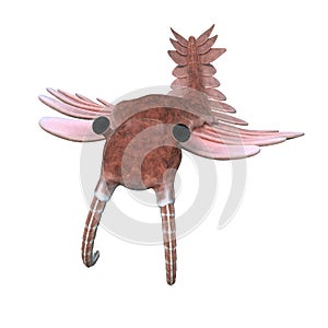 Anomalocaris, creature of the Cambrian period, isolated on white background 3d paleoart illustration photo