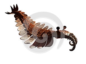 Anomalocaris, creature of the Cambrian period, isolated on white background 3d science render photo