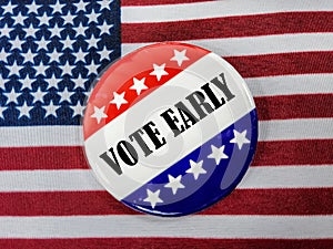 Early Voting Election Pin On Flag