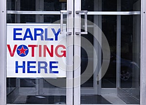 Early voting here sign America photo