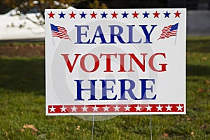 EARLY VOTING HERE Sign photo