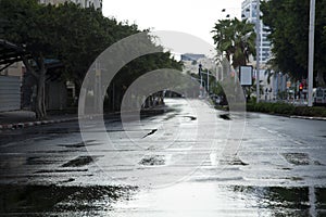 Empty Wet Winter Street photo