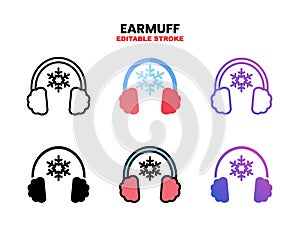 Earmuff icon set with different styles.