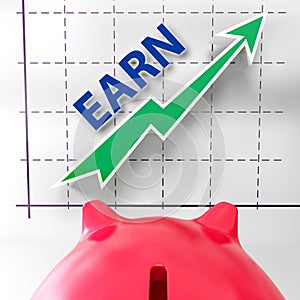 Earn Graph Means Rising Income Gain And Profits
