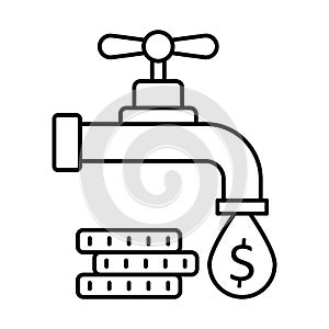 Earn money  Line Style vector icon which can easily modify or edit