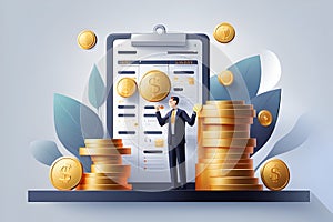 Earn money online , Financial icon concept