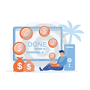 Earn money online, Freelancer making money from home,