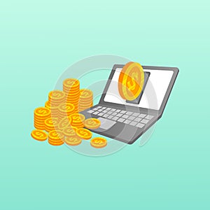 Earn money online vector design illustration. making money online icon symbol design