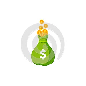 Earn money vector logo icon design. sack money vector icon symbol illustration. bag money vector illustration