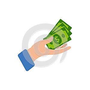 Earn money vector logo icon design. salary symbol design with hand illustration