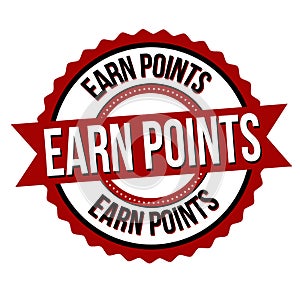 Earn points label or sticker