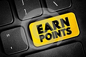 Earn Points text button on keyboard, business concept background
