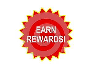 Earn rewards message on red star photo