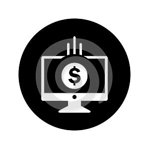 Earning, finance, monetizing icon. Rounded vector design