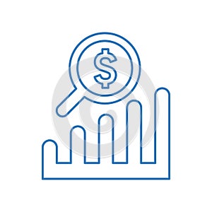 Earning growth analysis line icon