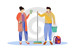 Earning money flat vector illustration