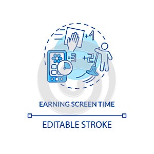 Earning screen time concept icon