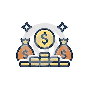 Color illustration icon for Earnings, stipend and salary photo