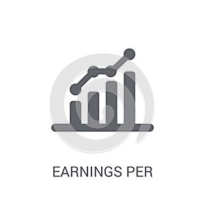 Earnings per share (EPS) icon. Trendy Earnings per share (EPS) l