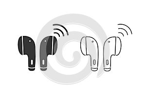 Earphone bluetooth icon set design. Earphone icon in modern flat style design. Vector