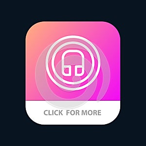 Earphone, Headphone, Basic, Ui Mobile App Button. Android and IOS Line Version