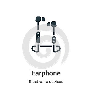 Earphone vector icon on white background. Flat vector earphone icon symbol sign from modern electronic devices collection for