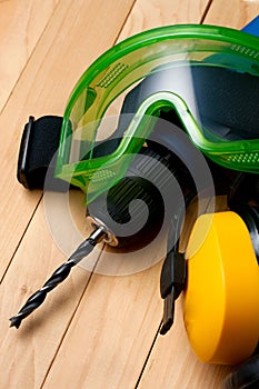 Earphones and goggles