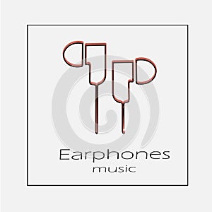 Earphones vector icon eps 10. Headphones music simple isolated outline illustration