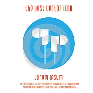 Earphones vector icon eps 10. Simple isolated illustration