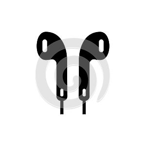 Earphones vector icon isolated on white background.