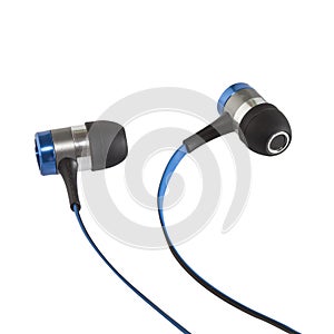 Earphones on white background