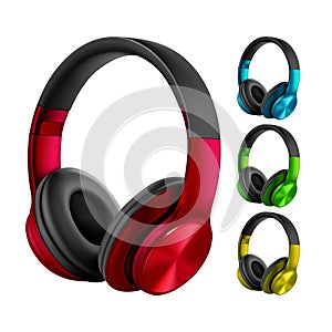 Earphones Wireless Electronic Gadget Set Vector