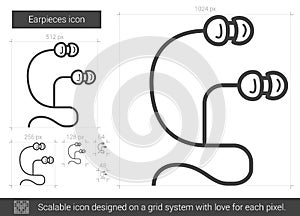 Earpieces line icon.