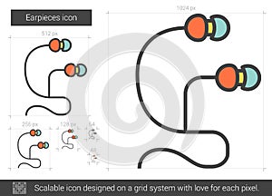 Earpieces line icon.