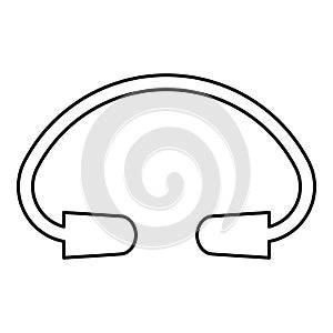 Earplug ear plug protection device contour outline line icon black color vector illustration image thin flat style