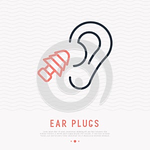 Earplug thin line icon