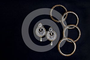 Earring set with Silver and gold color