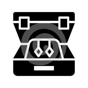 Earring vector icon, Isolated solid style