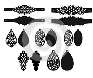 Earrings , Bracelets Templates for Laser Cutting Teardrop Earring, Earrings Template, Laser Cut Pendant